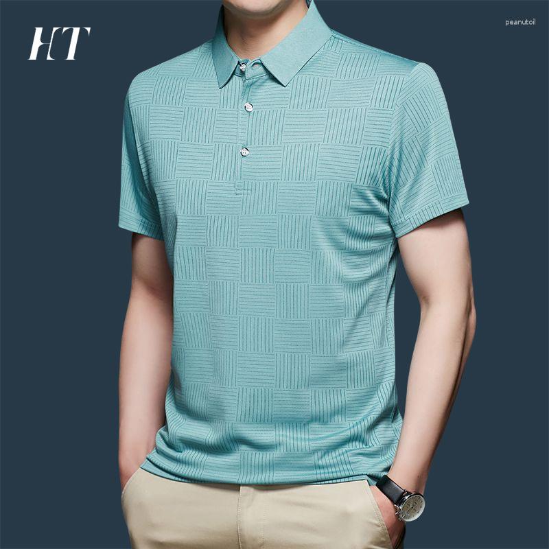 

Men's Polos Summer Plaid Man Polo Shirts Mens Tee Shirt Short Sleeve Business Fashion Casual Slim Fit Button Tops, Pol027red