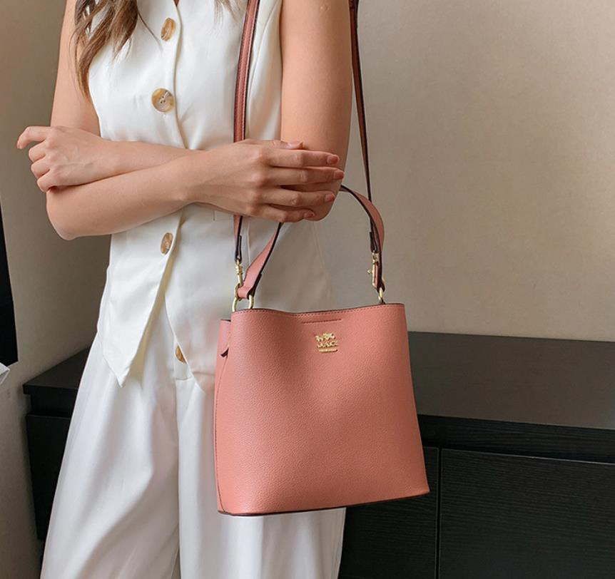 

All-match women's bucket bag Wandering bag big bag leather shoulder crossbody bags texture handbag, 22*21*12cm