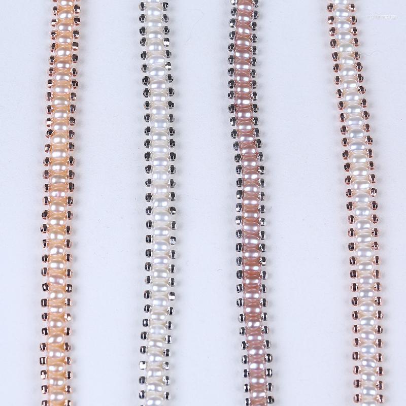 

Strand Exquisite Nice Small 3-4mm Rice Pearl Chain Bracelet Jewelry