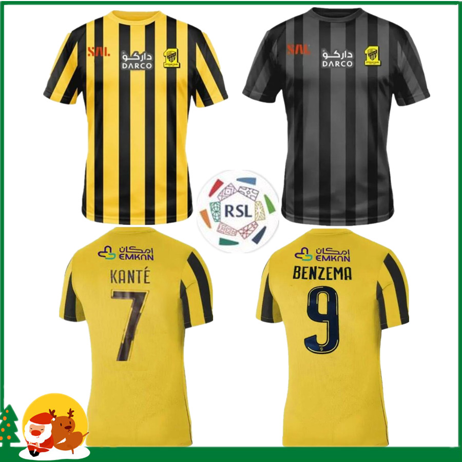 

23 24 BENZEMA Al Ittihad FC club Soccer Jerseys 2023 2024 KANTE Romarinho Home Yellow Away White Third Black Wine Costa Coronado Hegazy Men / Kids kit Football Shirts, New 23/24 home