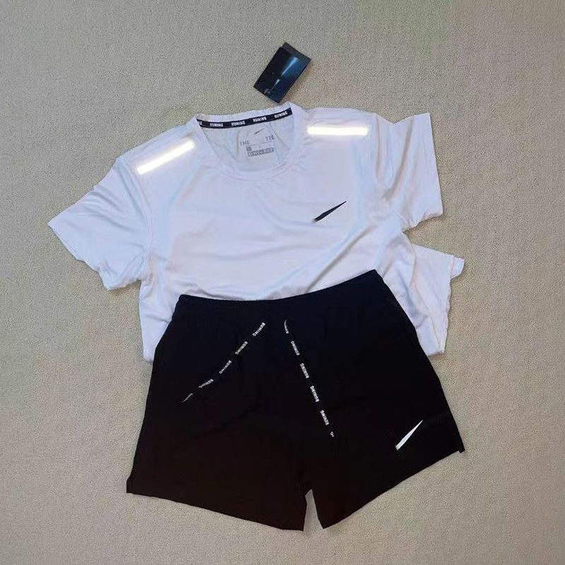 

designer tracksuits tech fleece set mens tracksuit shirts shorts two-piece womens fitness suit print Quick drying and breathable sportswear large size optional 21, White