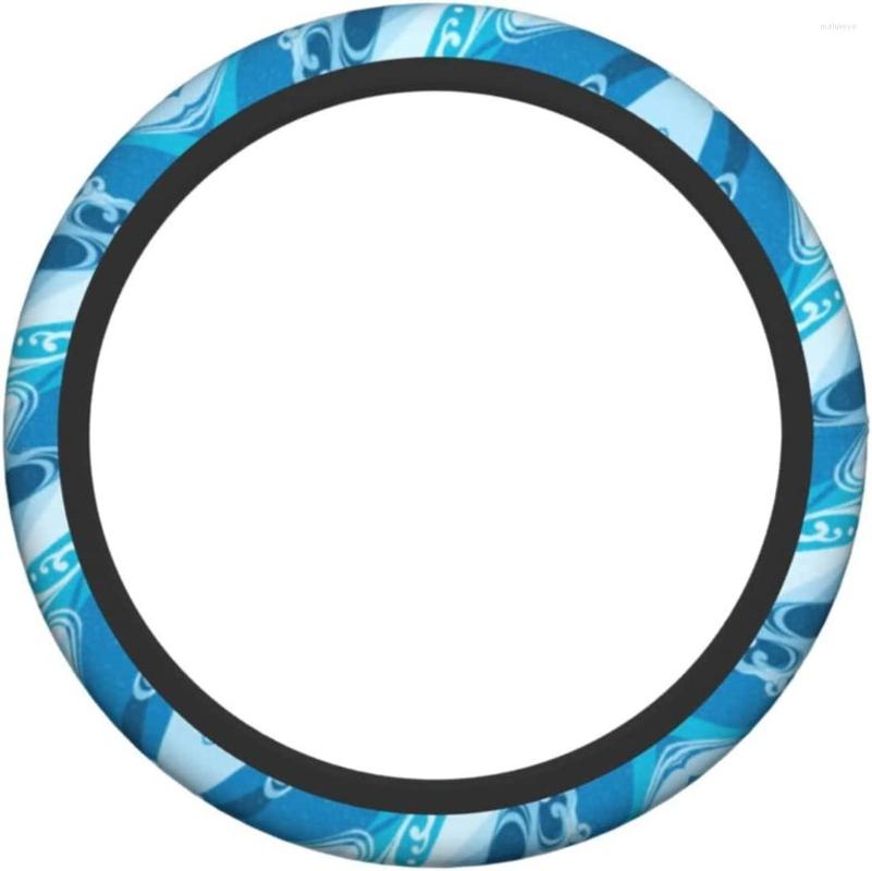 

Steering Wheel Covers Abstract Blue Water Wave Car Cover Womens Girls Mens 15 Inches Anti-Slip Universal Truck Vans SUV Auto Protector