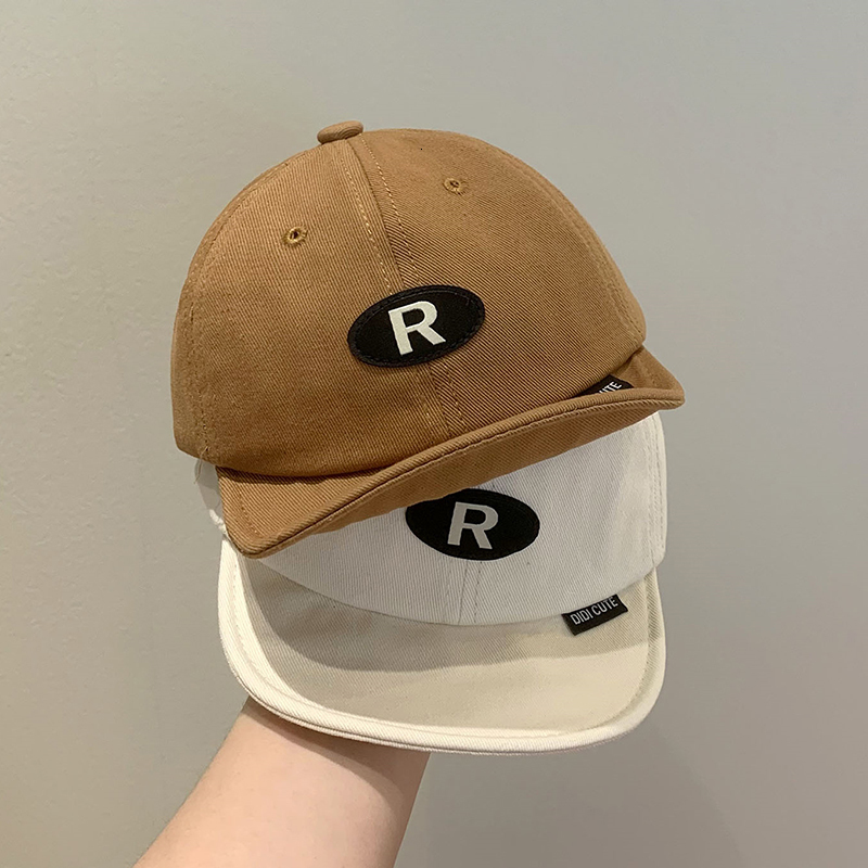 

Caps Hats Spring Summer Baby Hat Solid Color Girl Boy Baseball Cap R Letter Soft Eaves Adjustable Kids Sun 230628, Coffee