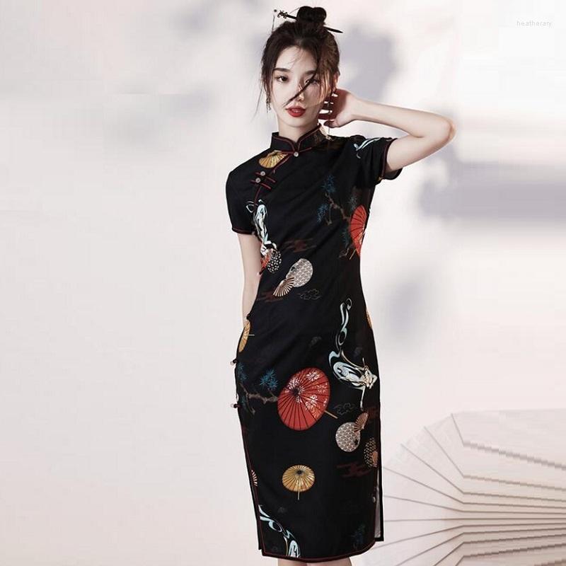 

Ethnic Clothing 2023 Summer Chinese Dress Qipao Casual Harajuku Traditional Clothes Vintage Modern Cheongsam For Women FF3361