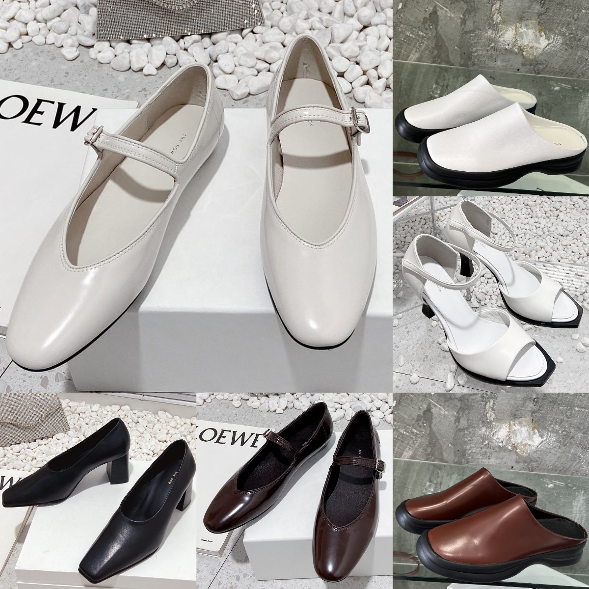 

Kitten Pump Leather Loafers Sandal Designer Women The Row Sandals Top -Quality Luxury Summer Loafer Shoe, Colour 7