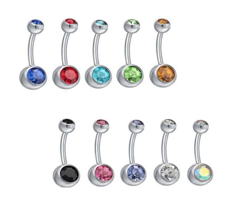 

Stainless Steel Double Ball Belly Button Ring 14G Curved Body Piercing Navel Barbell For Men and Women9499674