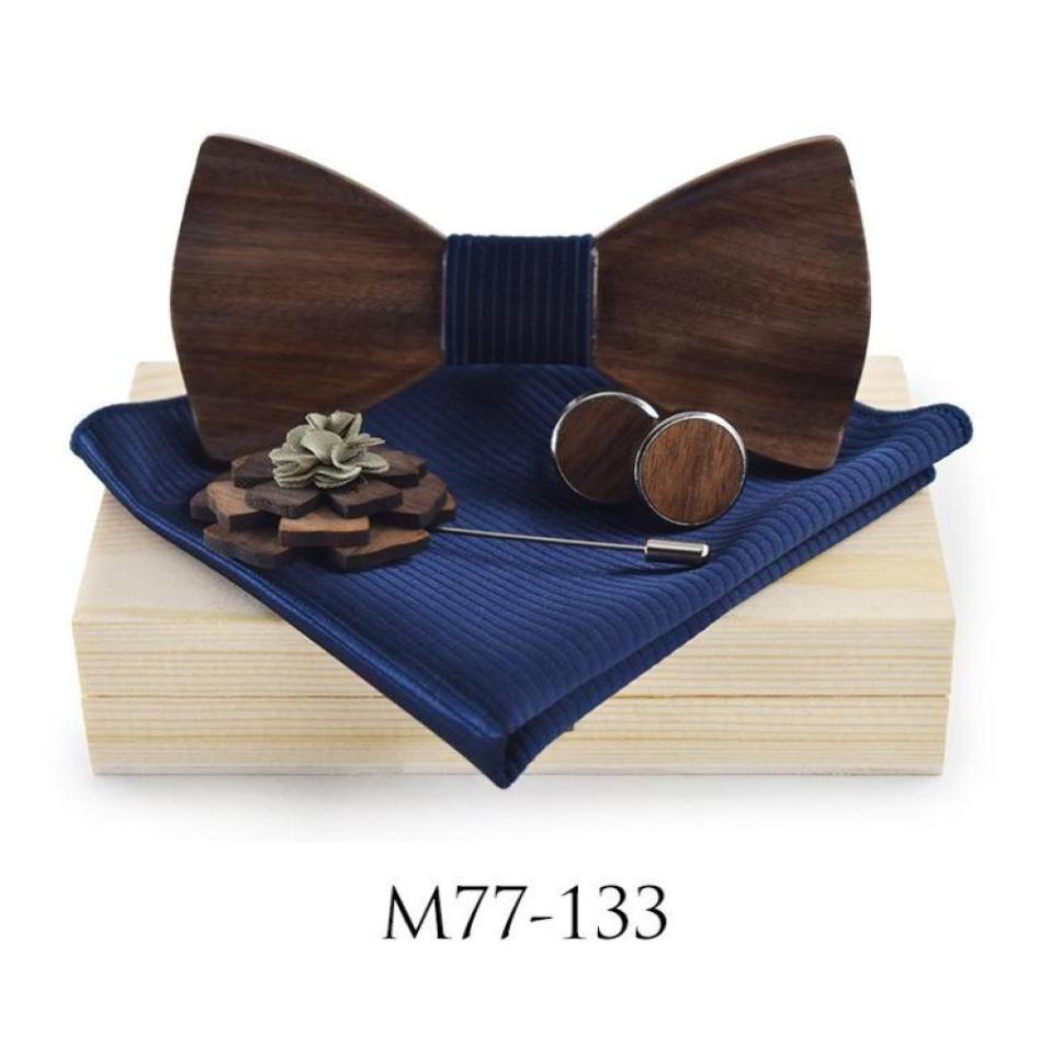 

Bow Ties Sitonjwly Men39s Wood Bowties Set For Man Hankies Cufflinks Brooches Wedding Business Butterfly Wooden Tie Handkerchie3102867