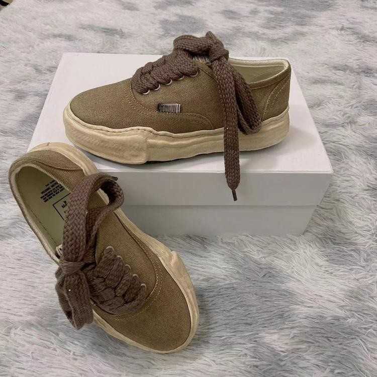 

Maison Mihara Yasuhiro MMY Dissolved Canvas Shoes Male and Female Celebrities Same Thick Sole Elevated Board Shoes, Color 1