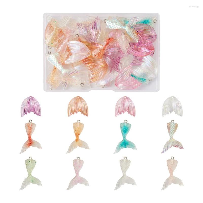 

Pendant Necklaces 32Pcs/Box Fishtail Pendants Dolphin Whale Fish Mermaid Tail Charms For Jewelry Making DIY Ocean Bracelet Necklace Decor