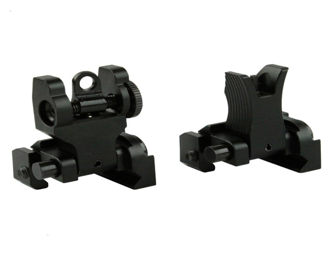 

Troy Industries tactical Metal FrontRear Folding Battlesight Back Up sight for M4 AR15 No Marking1338974, Black