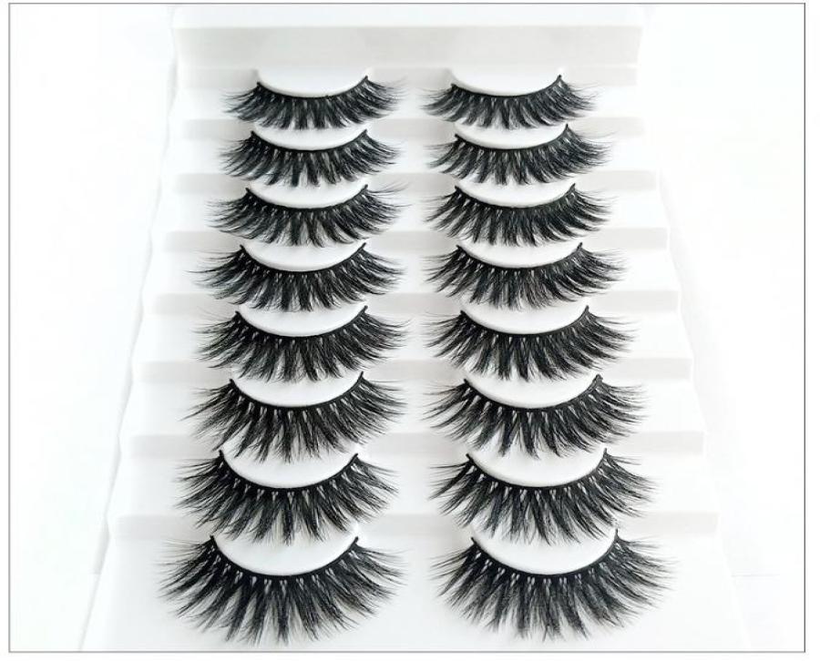 

New 8 pairs per pack crisscross faux mink lashes 5D 10 styles false eyelash extension full strip lashes8527040