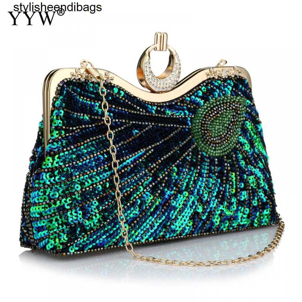 

Totes Vintage Women'S Clutches Evening Bags With Handle Peacock Pattern Sequins Beaded Bridal Clutch Purse Luxury Mini Handbag Prom stylisheendibags, Red