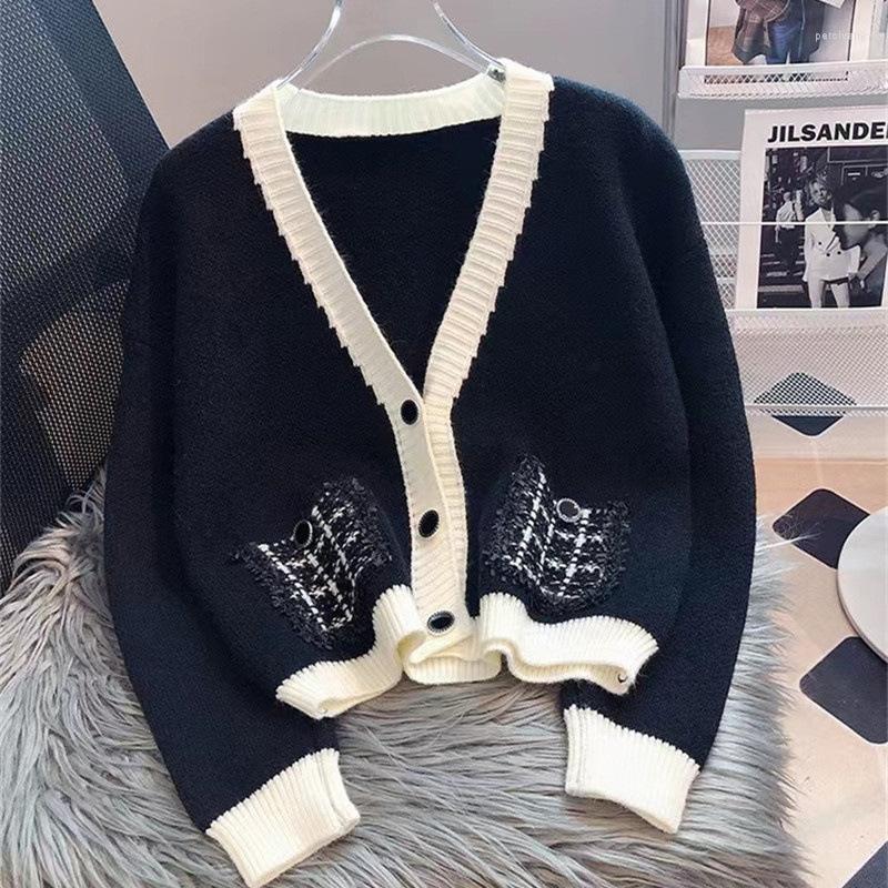 

Women's Knits Spring Autumn Knitted Women Cardigan Sweater Outwear Short Female Jacket Coat, Black