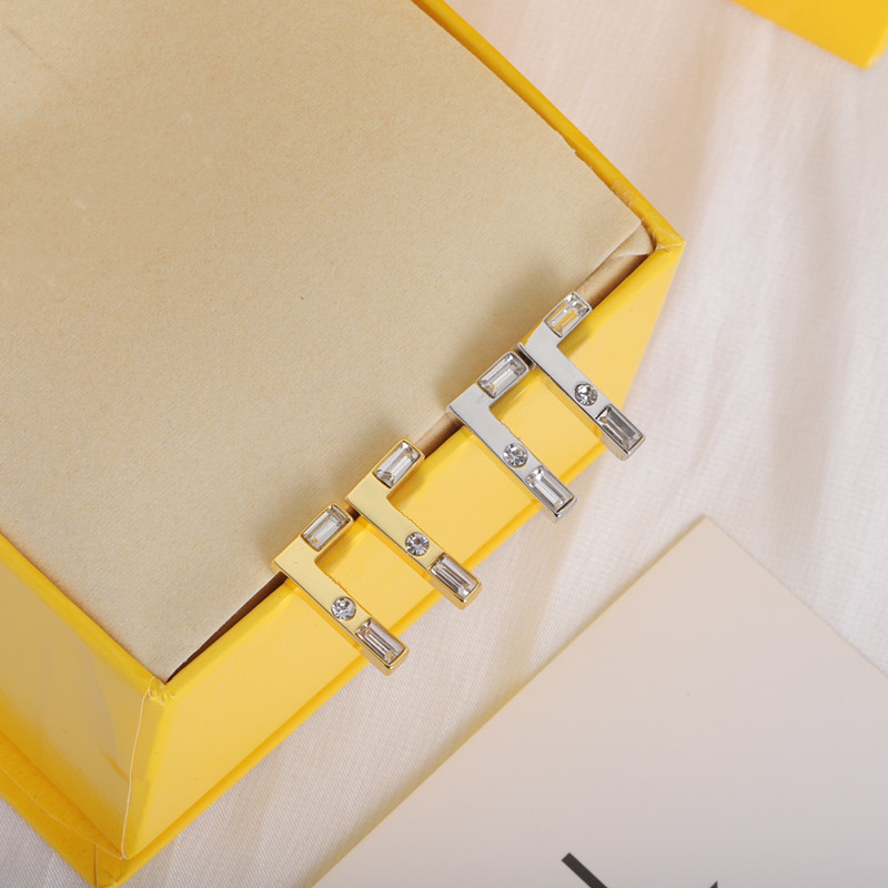 

Classic Stud Designers Earring Diamond Earrings Luxury Designer Jewelry Women Letter F Love Studs 2Colors