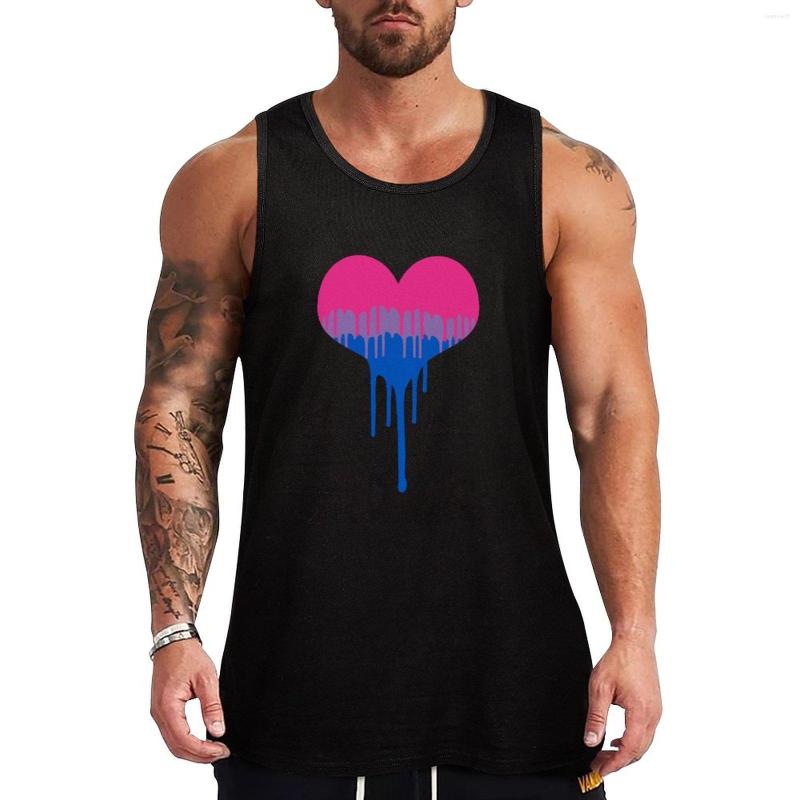 

Men' Tank Tops Bisexual Pride DripHeart Top T-shirt Sports Shirt Man, Black