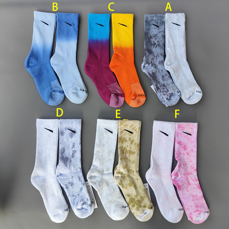 

Mens socks tech fleece designer socks Tie dye socks Womens Glitzy socks Mid-tube socks Fashion cotton socks breathable and wicks sweat 6 styles to choose from, B(two pairs )