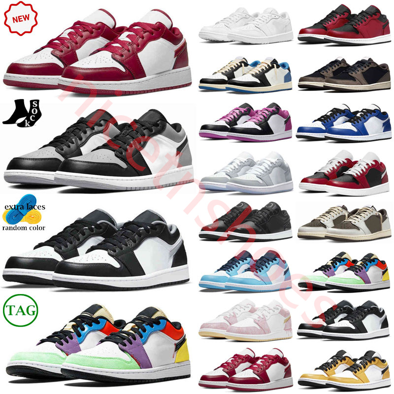 

men jumpman 1 low Washed Black Next Chapter Reverse Mocha space jam Patent Bred Black phantom women University Blue Lucky Green Sports sneakers basketball shoes, Color#11