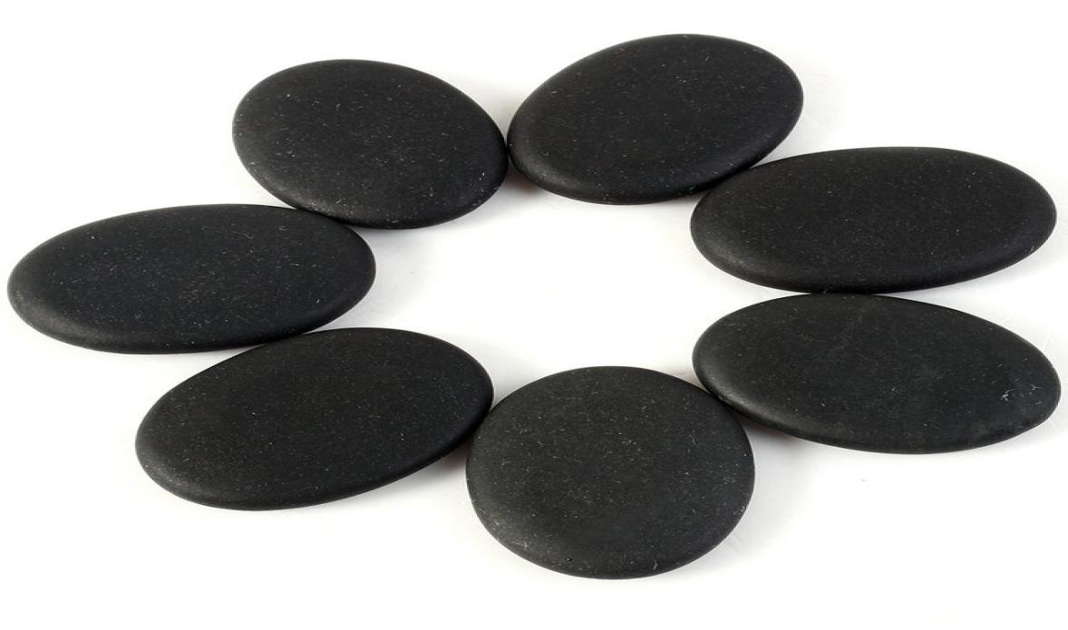 

7pcs Lot Black Spa Rock Basalt Energy Toe Face Oval Stones Massage Lava Natural Stone Set Health Care Relaxation9915224