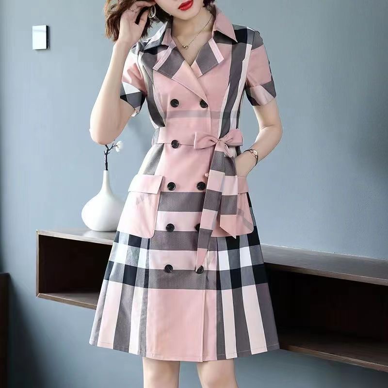 

Designer luxury designer dress spring and summer new professional temperament shirt short sleeve skirt cinched waist slim fit mini skirt casual size S-XXXXL, 01