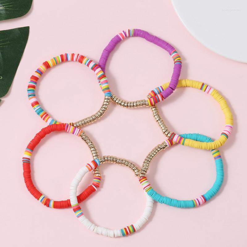 

Strand Bohemian Colorful Clay Spacer Beaded Bracelet For Women Beach Party Tennis Jewelry Girl Friend Gifts Fashion Handmade Bangle