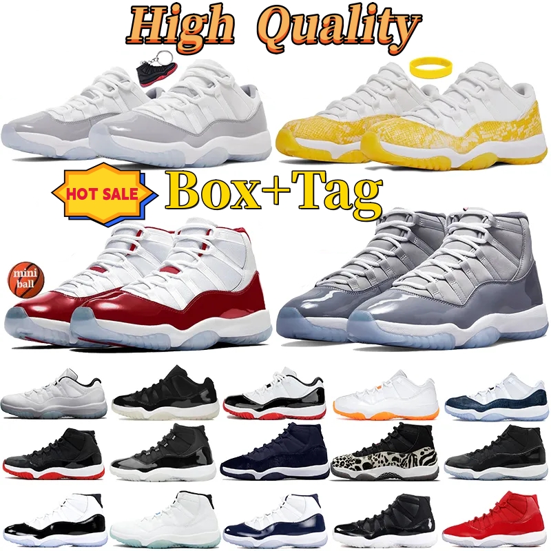 

Top Quality 11s Basketball Shoes Man Woman Sneakers Space Jam Cap and Gown High Concord Platinum Tint Barons Legend Blue 25th Anniversary Bred Cherry Mens Trainers, 29