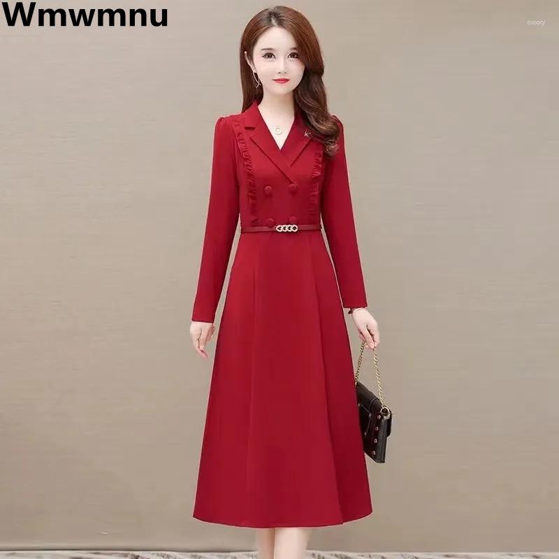 

Casual Dresses Belt Notched Collar Vintage A-line Dress Korean Elegant Slim Spring Oversize 4xl Robe Women Chic Vestidos, Black