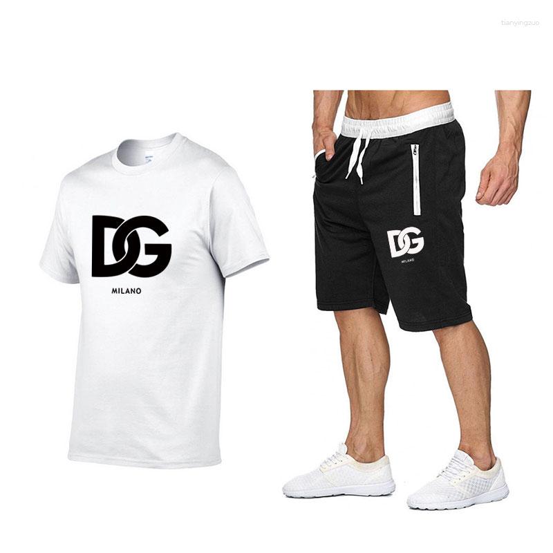 

Men' Tracksuits 2023 Summer Two-piece Cotton Top Casual T-shirt Shorts Sets Sports Fashion Short-sleeved Sportswear Clothing