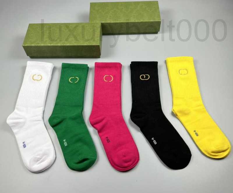 

Socks & Hosiery Designer luxury socks for Mens and Womens sport long sock 100% Cotton wholesale Couple 5 pcs with box CFPL