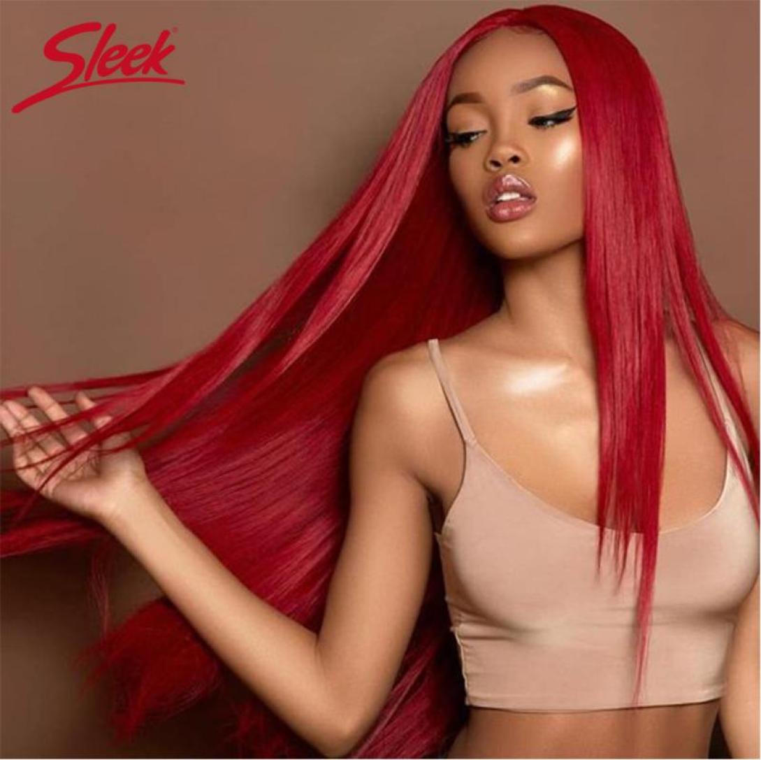 

Human Hair Bulks Sleek Natual Yaki Straight Brazilian Remy Red 99J 4 Bundles Deal 190 Grams Per Packet 100 Extension8430808