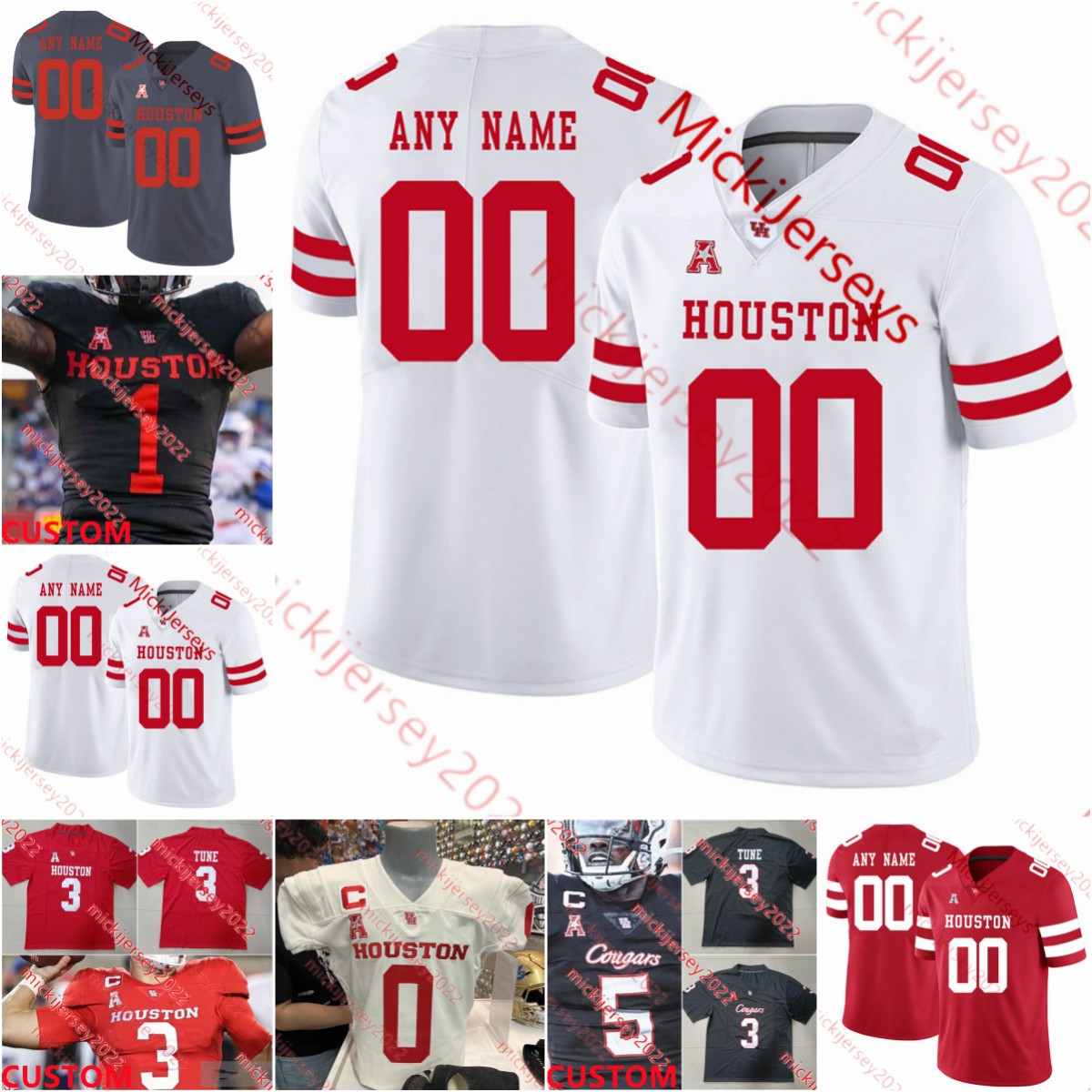 

Tank Dell Clayton Tune Houston Cougars Football jersey ED OLIVER Marquez Stevenson Andre Ware Wilson Whitley Greg Ward Case Keenum Custom Stitched Houston jerseys, 2020 white