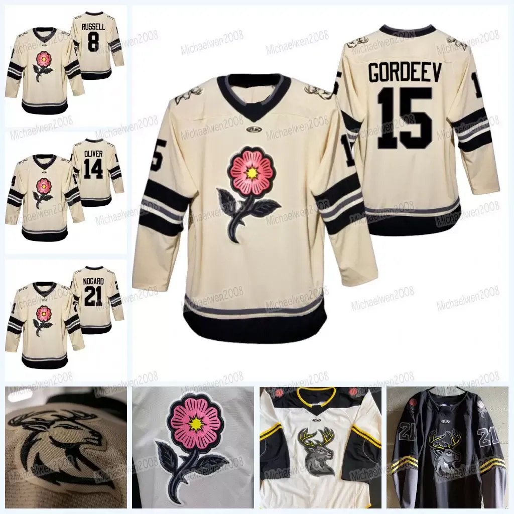 

Hockey ECHL Iowa Heartlanders 2022 Prairie Rose Alternate Third Jersey Ice Hockey Jersey Custom Any Number And Name Men Womens Youth Alll St
