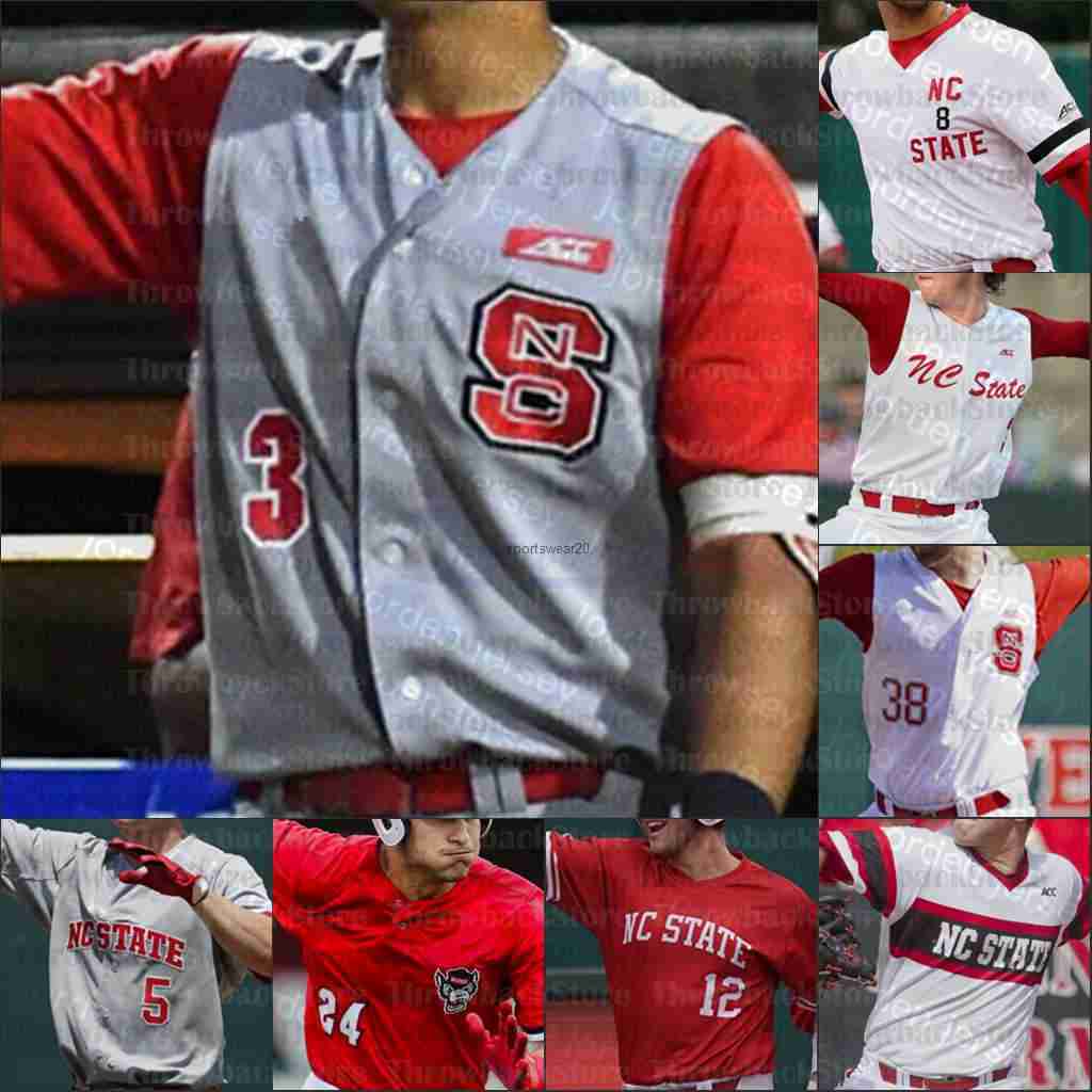 

College Wears 2021 NC STATE Baseball jerseys 8 Trea Turner 13 Tyler McDonough 3 Devonte Brown 8 Jose Torres 5 Patrick Bailey 46, Red i
