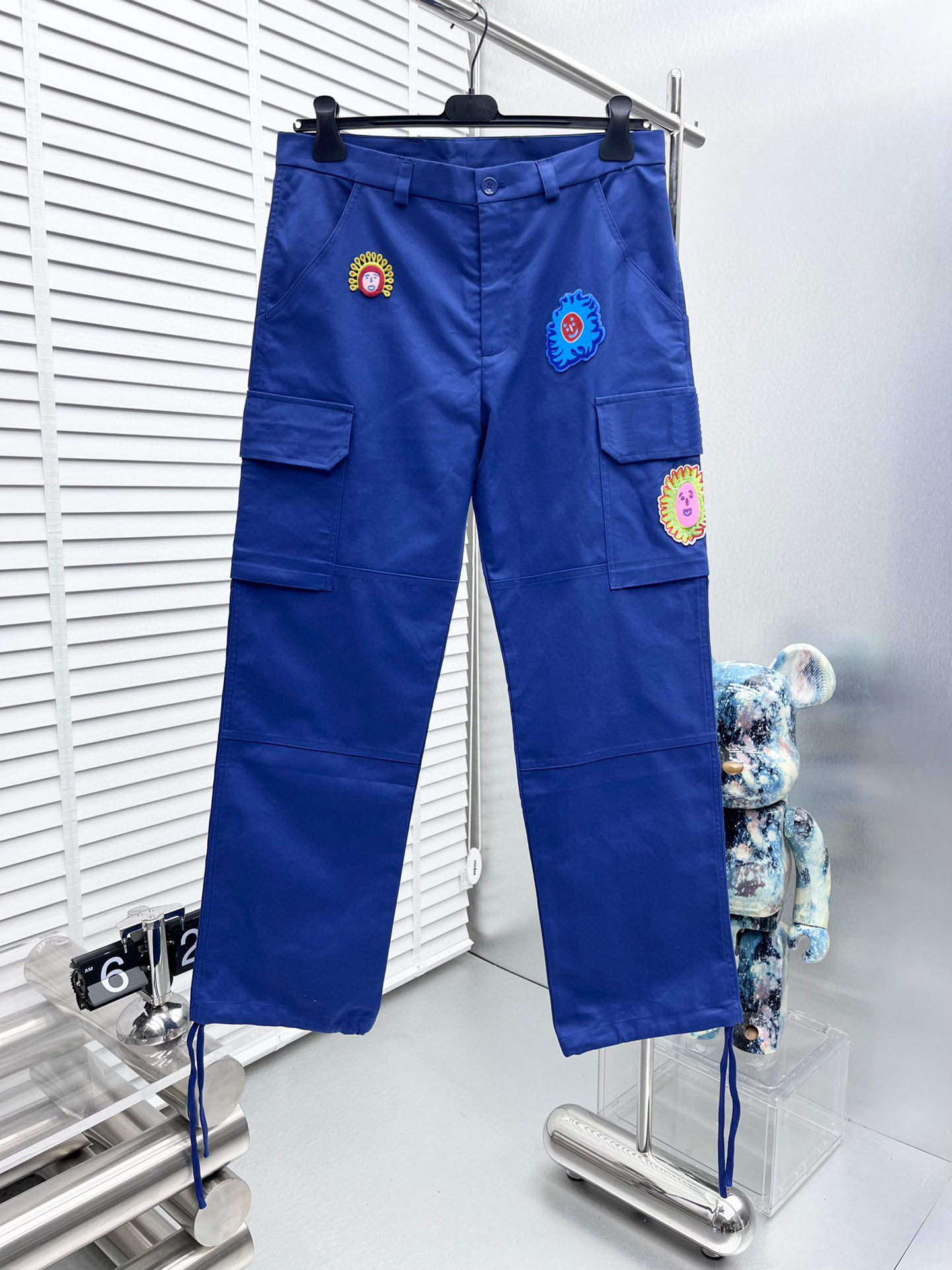 

Men's Plus Size Pants Round neck embroidered and printed polar style summer wear with street pure cotton 421edf