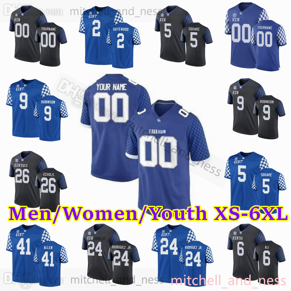 

Custom NCAA College Kentucky Wildcats Football Jersey 15 Destin Wade 37 Isaac Dixon 5 Mike Drennen II 48 Jack Varga Jerseys Stitched Men Women Youth Kids Boys, Patch please message