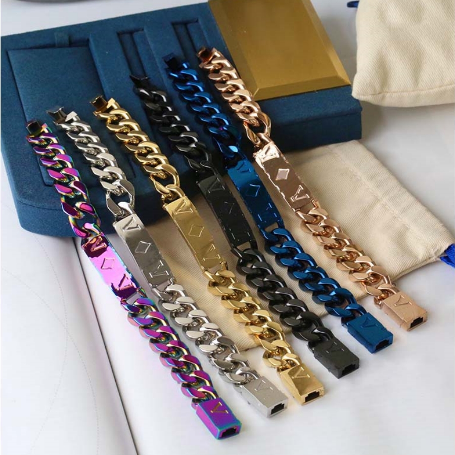 Designer Bracelet Man Bangle Fashion Woman Chain Bracelets Letters Design 21CM 6 Colors Jewelry-image-881092854