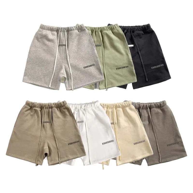 

Mens Shorts Sweatpants Casual Jogging Pants High Street Couple ESS Letter Reflective Print Drawstring Shorts Womens Sports Pant Loose Hip Hop Street Shorts, No brand shirt