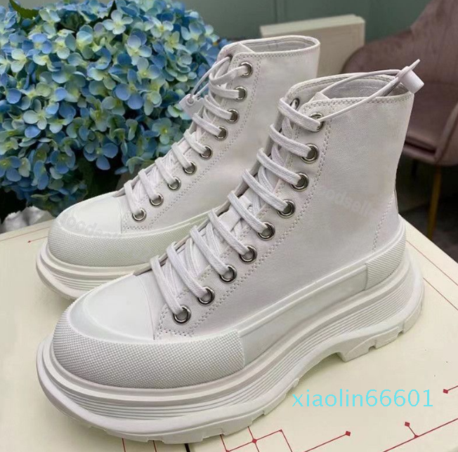 

2023 casual shoes Lace-up Rubber Soles Platform Trainers boots Womens men ladies Walking shoe queens sneaker, Black white