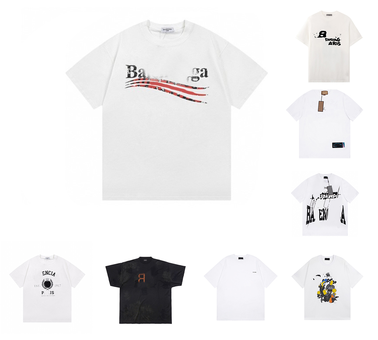 

Balenciga T shirt Colorful Waves Summer Mens Womens Designers Tshirts For Men s Fashion Tops Luxurys Letter Cotton Tshirts Clothing Short Sleeve Tees YF