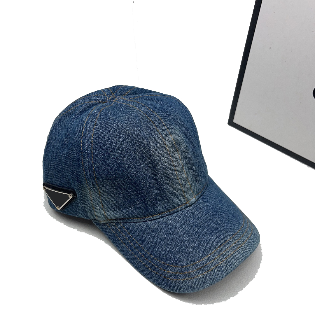 

Designer Hat 2023 High quality Fashion Men Women Hat High end customized washed heavy weight denim fabric hat baseball P New Exquisite Summer Sunscreen 102727, 102727-2