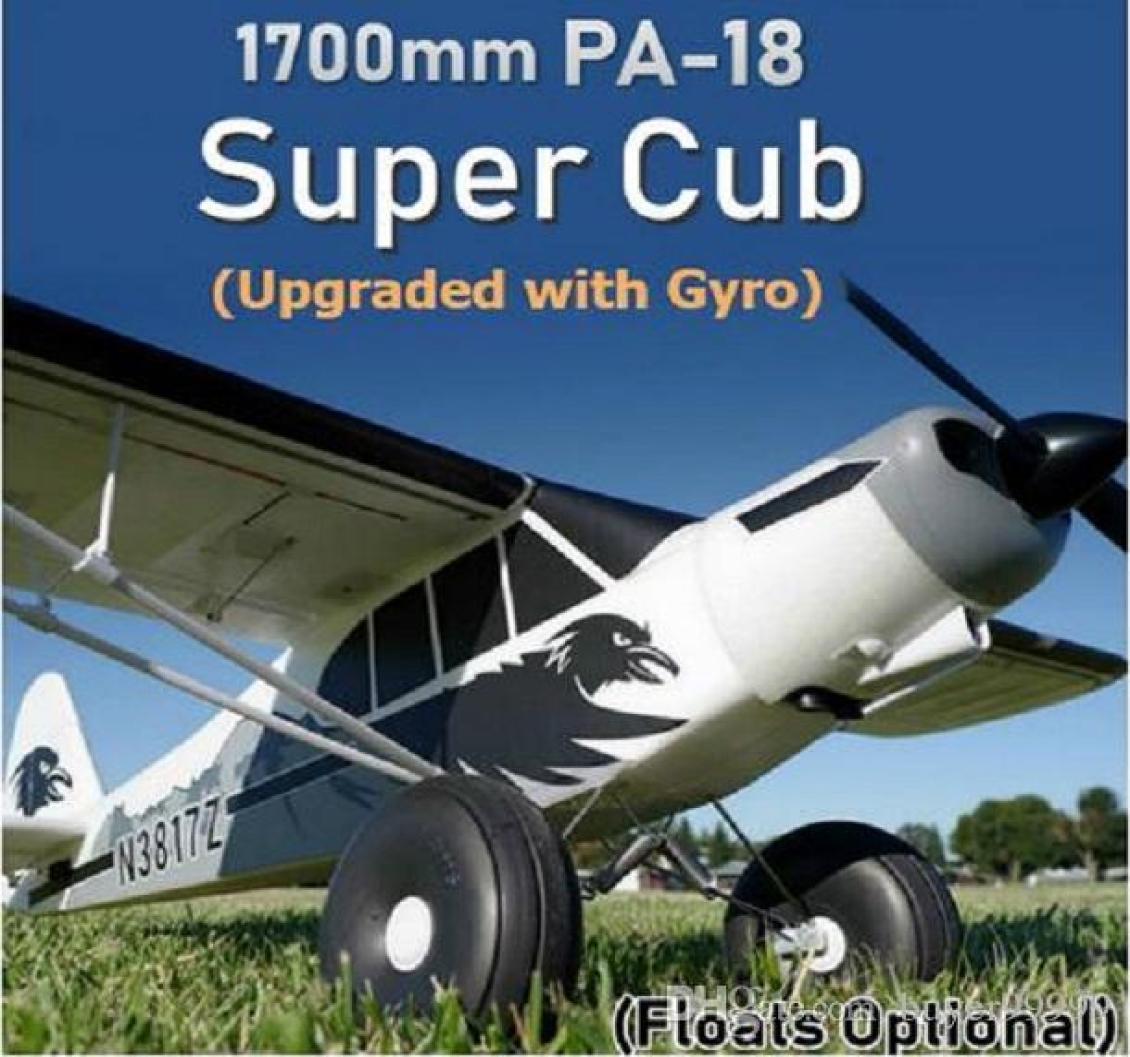 

FMS RC Airplane 1700MM 17M PA18 J3 Piper Super Cub Trainer Beginner With Reflex Gyro PNP Model Plane Aircraft Floats optional6603841, Black
