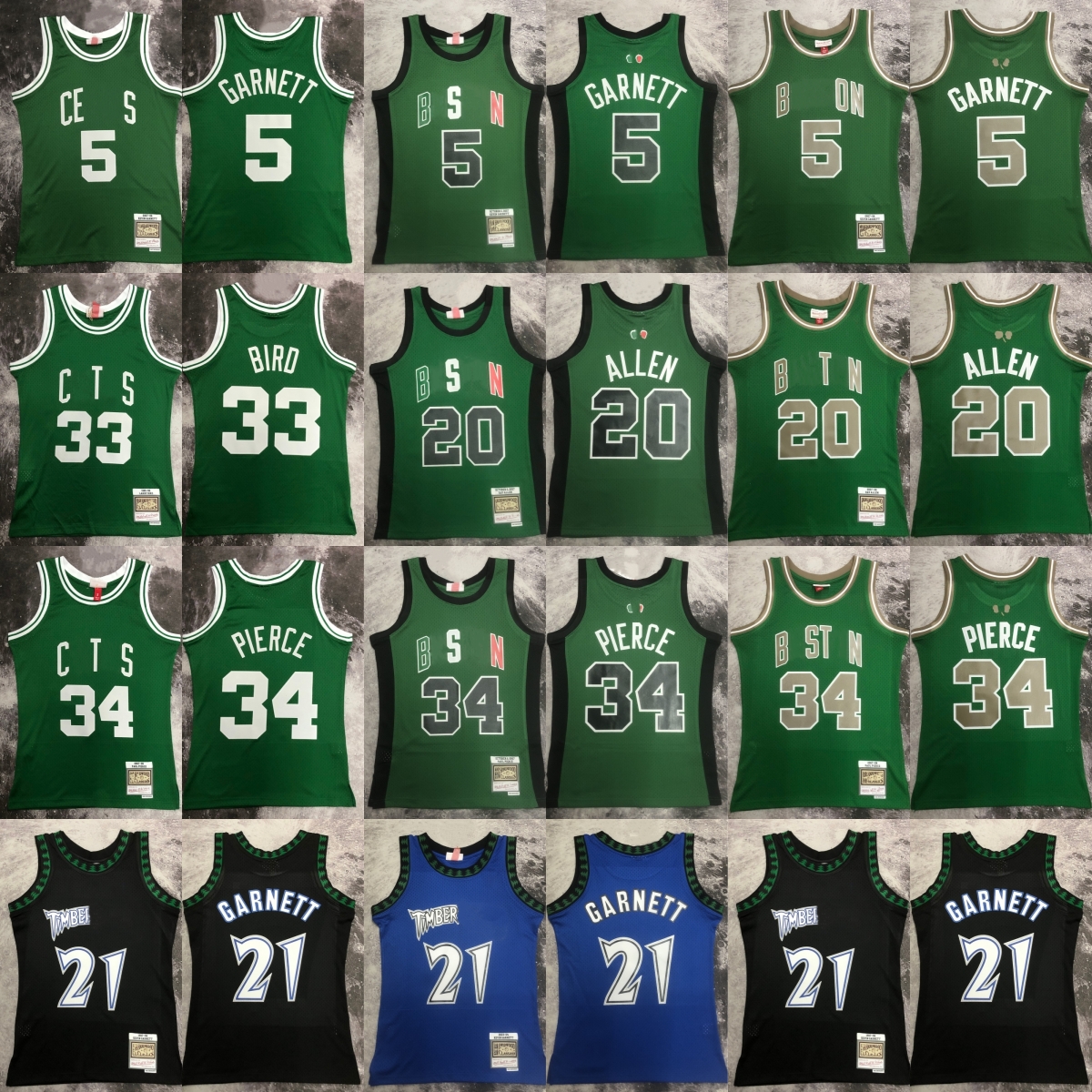 

Printed Mitchell and Ness 2007-08 Basketball 34 Paul Pierce Jersey Retro Green 1985-86 33 LarryBird 5 KevinGarnett 20 RayAllen Jerseys Shirts for 1997-98 Black, Printed mitchellness 2007-08