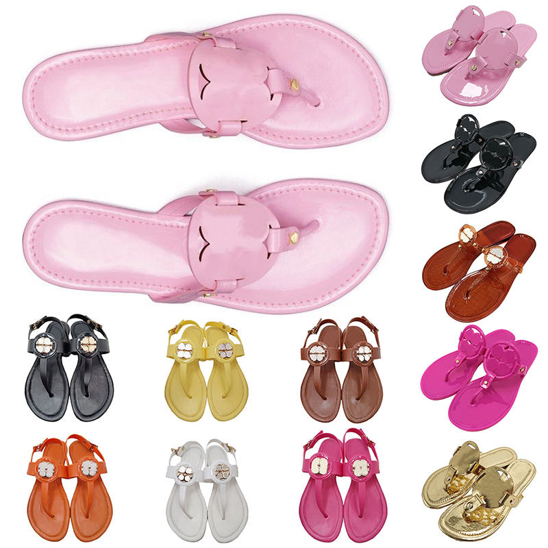 

Designer sandals famous designer women Miller Metallic Leather tory sandals luxury slippers tories slides flip flops sliders womens slide slipper outdoor shoes, B25 36-45 triple white