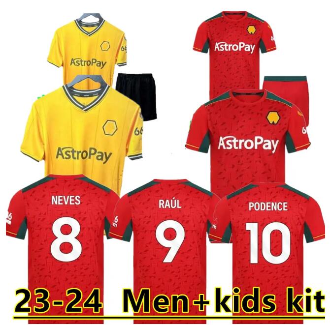 

23 24 Wolverhampton WOLVES Soccer Jerseys 2023 2024 ADAMA KILMAN SEMEDO RAUL NETO NEVES Wanderers J.OTTO PODENCE GIBBS WHITE Football Shirts Men Kids