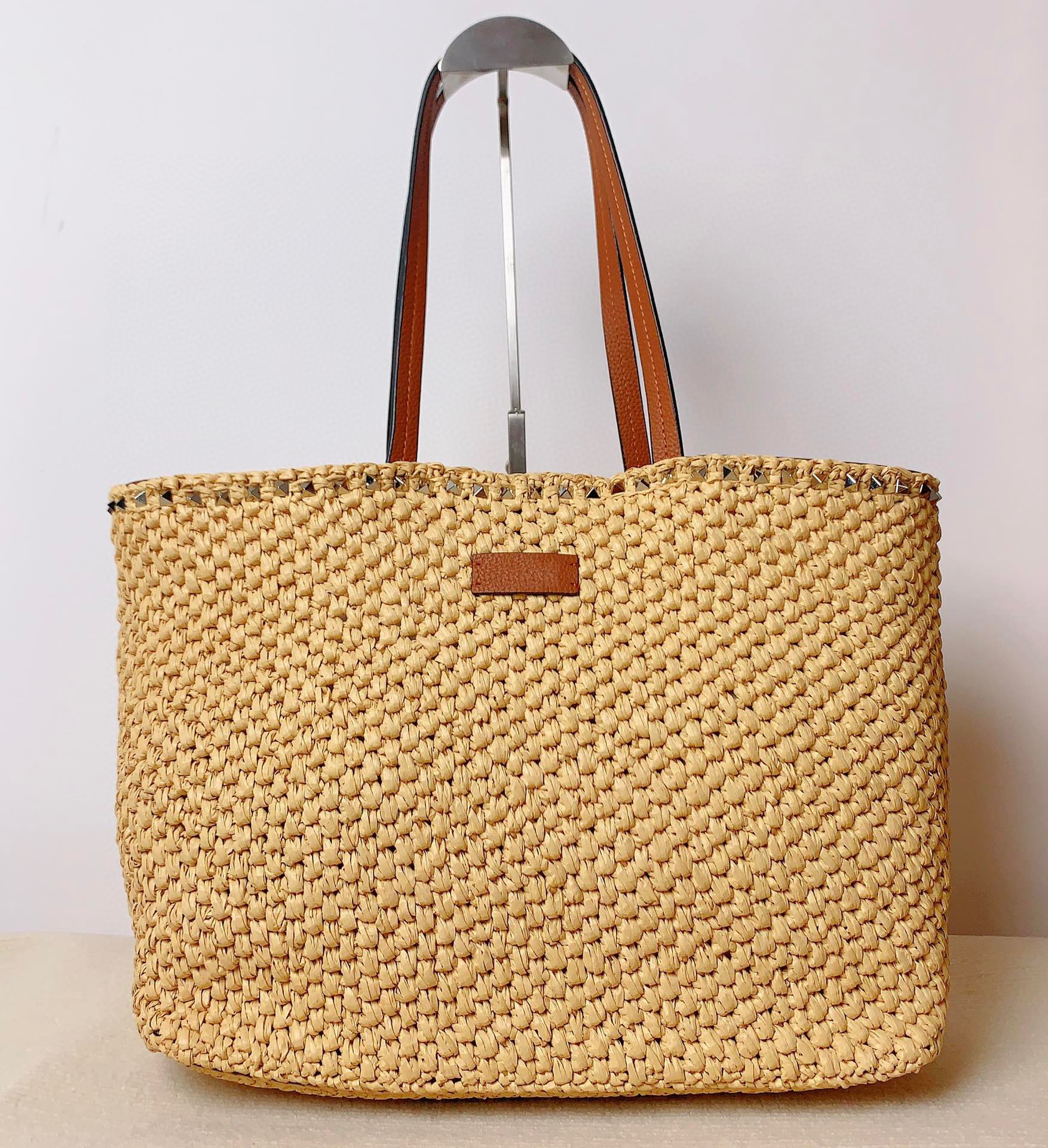 

Women's shopping bag High-end quality shoulder bag full hand-woven crossbody bag three-dimensional shape with 1 shoulder strap capacity is very large