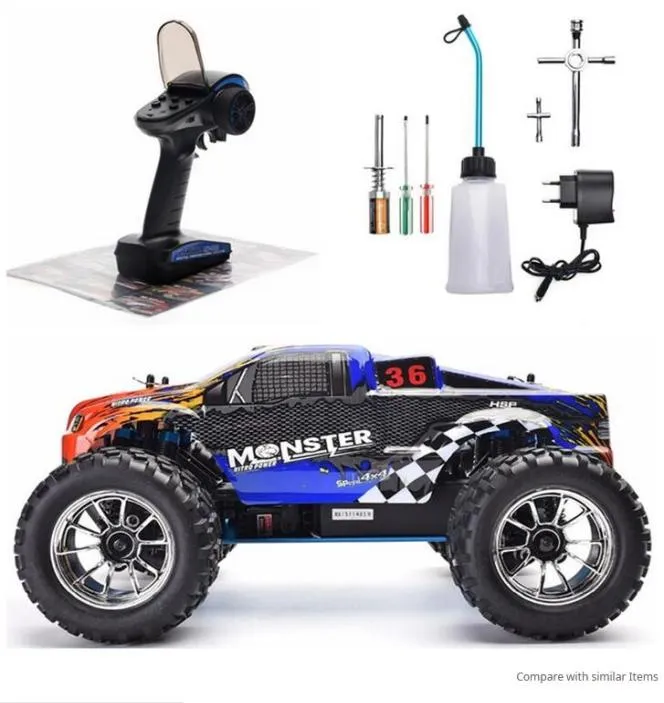 

HSP RC Car 110 Scale Two Speed Off Road Monster Truck Nitro Gas Power 4wd Remote Control Car High Speed Hobby Racing RC Vehicle7116572