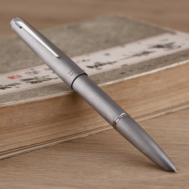 

Pens Majohn Ti200 Metal Fountain Pen Titanium Alloy Ink Pen Iridium F/14K Gold Nib 0.5mm Stationery Office School Supplies Gift Box, Sky blue