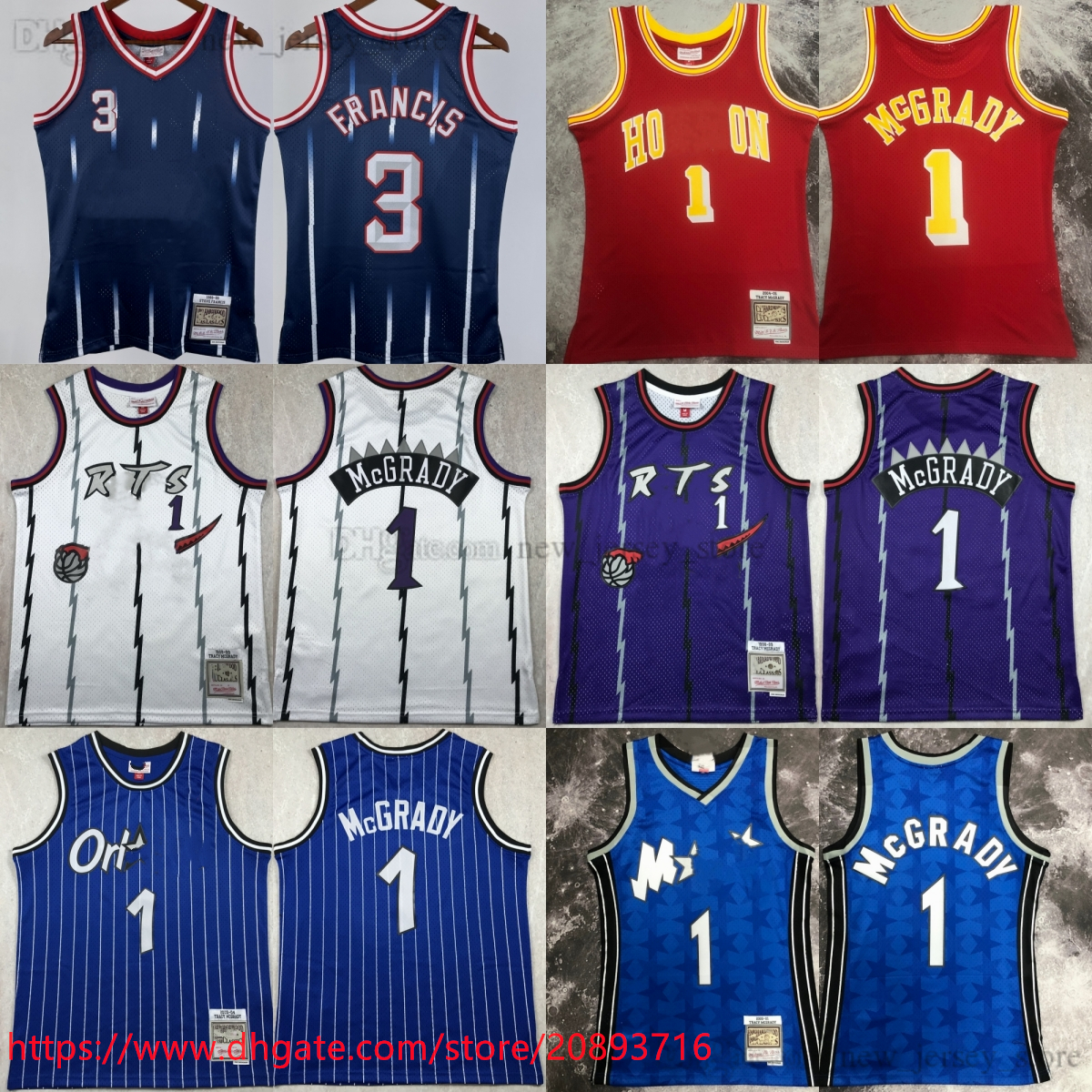 

Printed Mitchell and Ness Red 2004-05 Basketball Tracy 1 McGrady Jersey Retro Blue 1999-00 Steve 3 Francis Jerseys 1998-99 Purple 2003-04 Blue White Black McGrady, Other jerseys. send photo on order