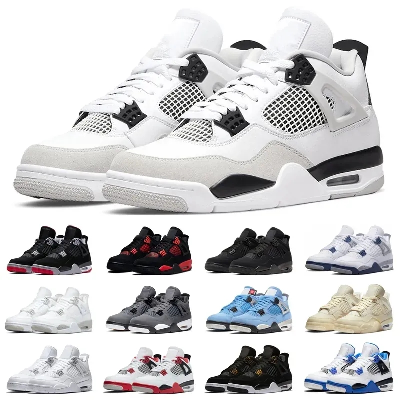 

Jumpman 4 Mens Basketball Shoes 4s OG Military Black Red Thunder Sail Photon Bred University Blue Cool Grey White Oreo Dark Mocha Men Women Trainers Sports Sneaker