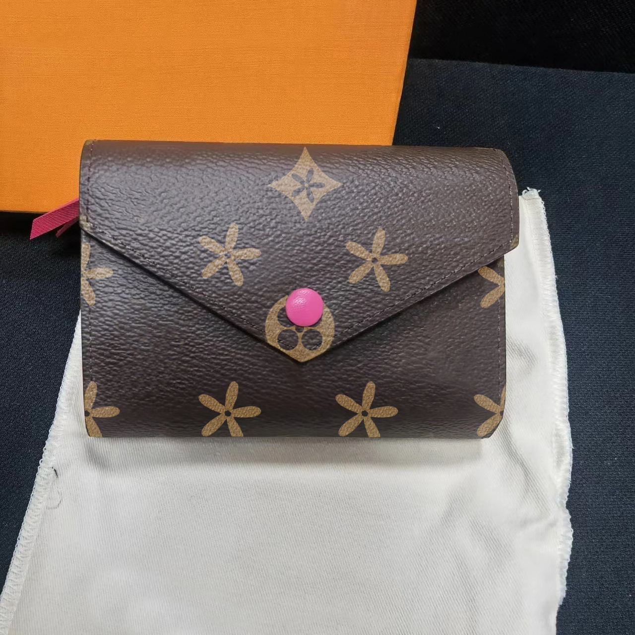 

Top quality M41938 Women 15 colors Genuine Leather victorine Designer fashion Card Holders purse passport Key Wallets Pocket Wallet Hobo Coin Purses men Clutch bags, Damire ebene-pink