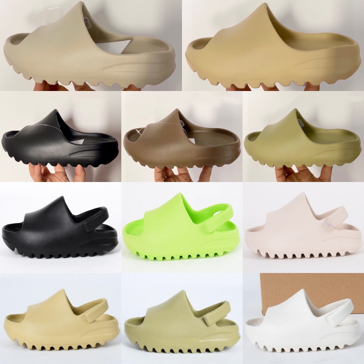 

Kids Slides Children Slippers Boys Sandals Parent-child Shoes Foam Runner EVA Slide Big Kid Youth Slipper Desert Sand House Bathroom Onyx Resin Bone Earth Brown Green